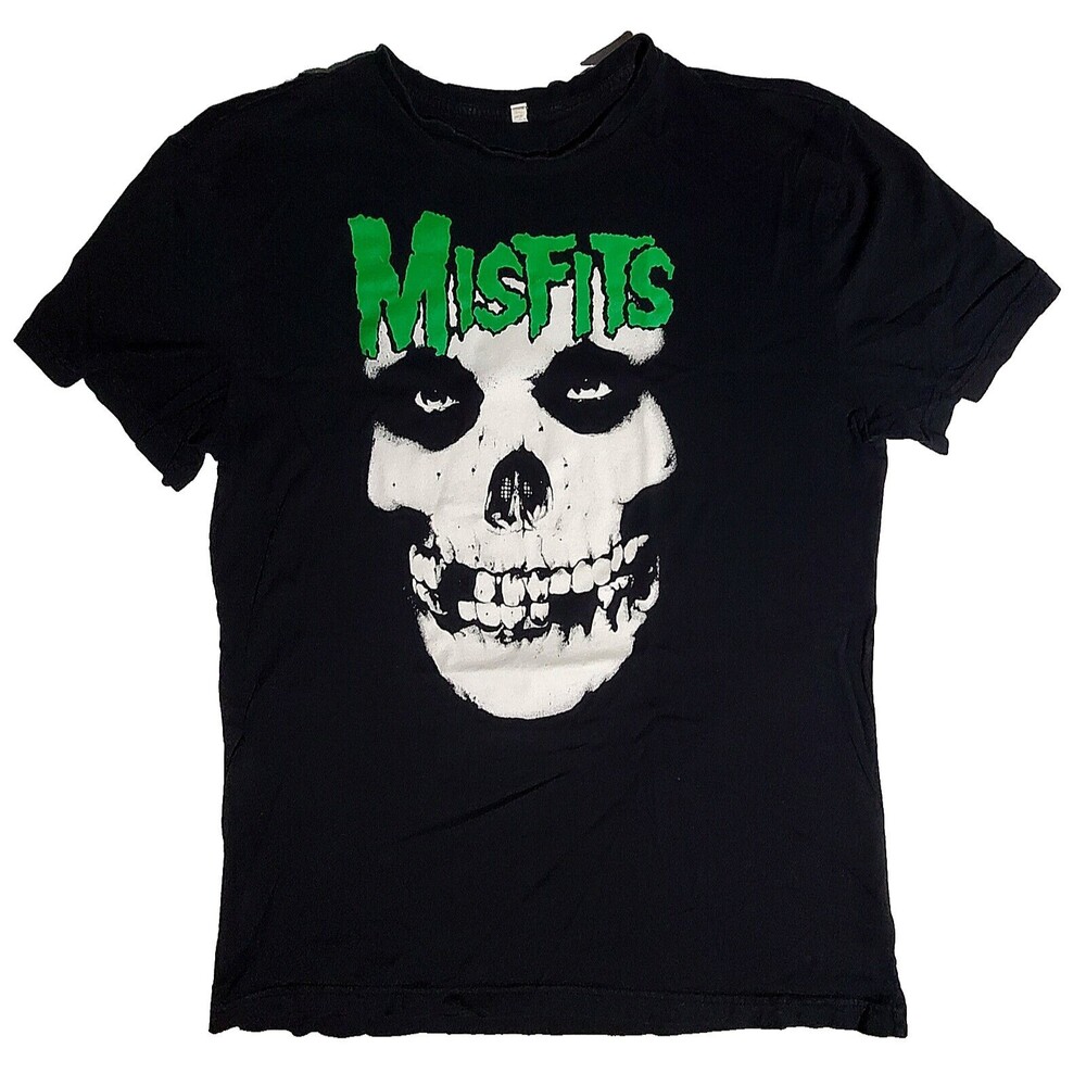 Retro Misfits Shirt Skull Rock Goth Danzig Horror Punk Metal Crimson Ghost Green